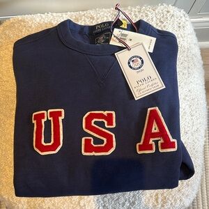 Polo by Ralph Lauren Navy Blue Olympics USA Crewneck Sweatshirt